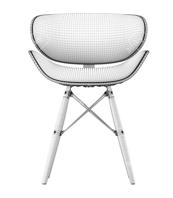 Sleek Gerald Black Chair 3D model image 12