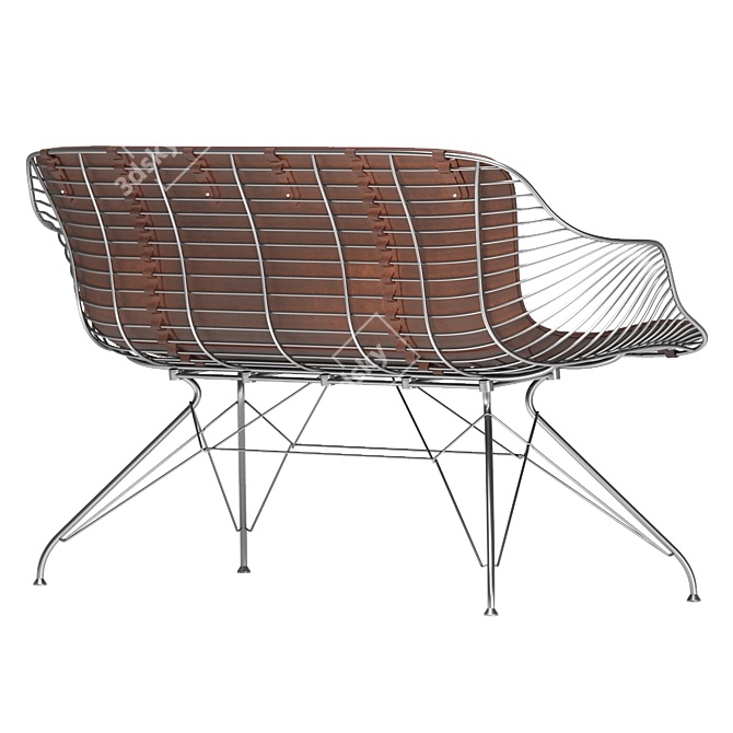 Modern Wire Lounge Sofa 3D model image 3