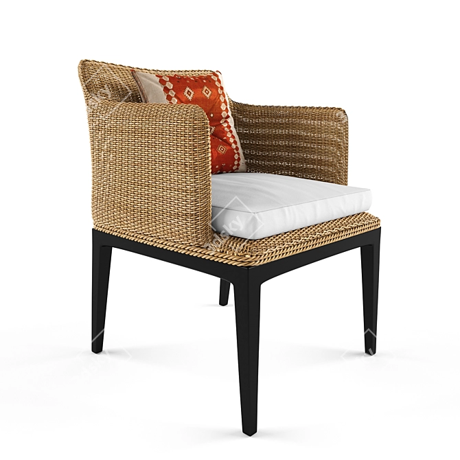 Leo Rattan Armchair: Elegant and Timeless Design 3D model image 1