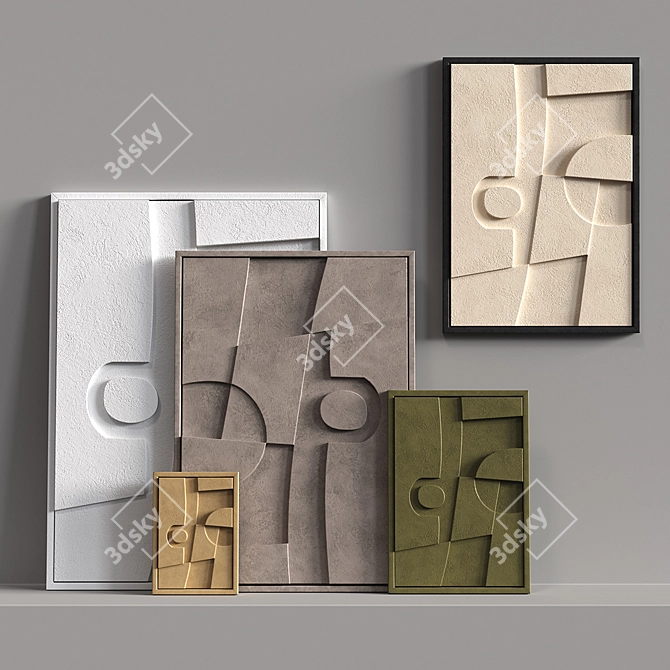 3D Relief Wall Art: Shades of Light 3D model image 4