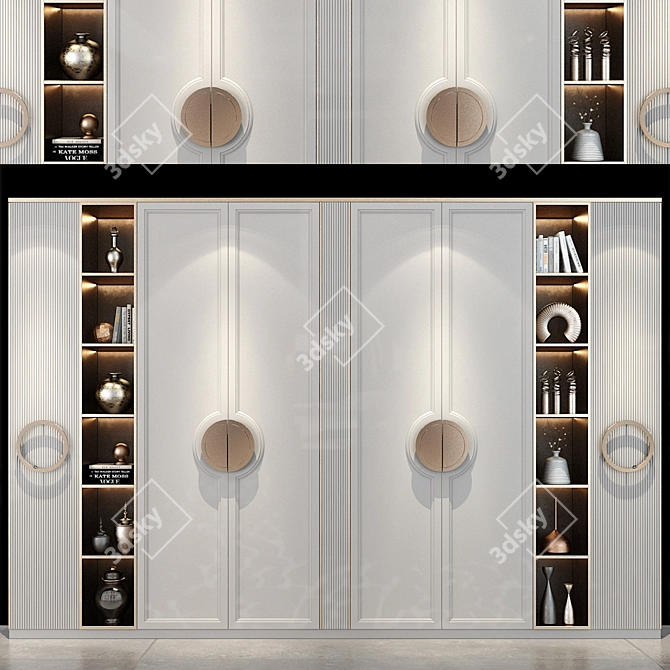 Sleek Wooden Cabinet: Stylish Storage Solution 3D model image 1
