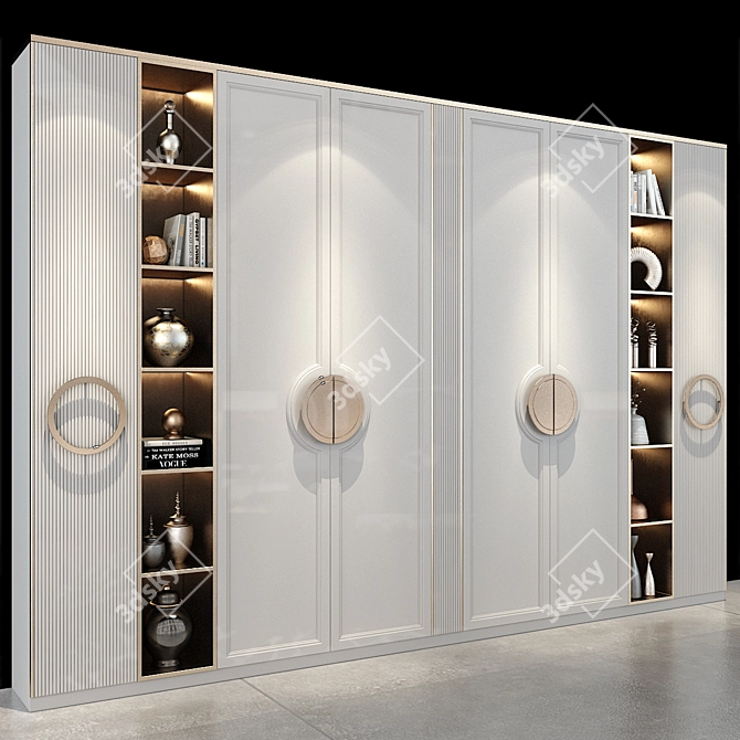 Sleek Wooden Cabinet: Stylish Storage Solution 3D model image 2