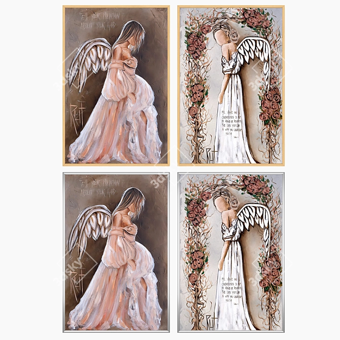 Unique Set of Wall Paintings 3D model image 3