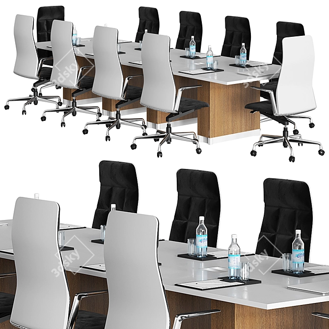 Sleek Modern Conference Table 3D model image 4