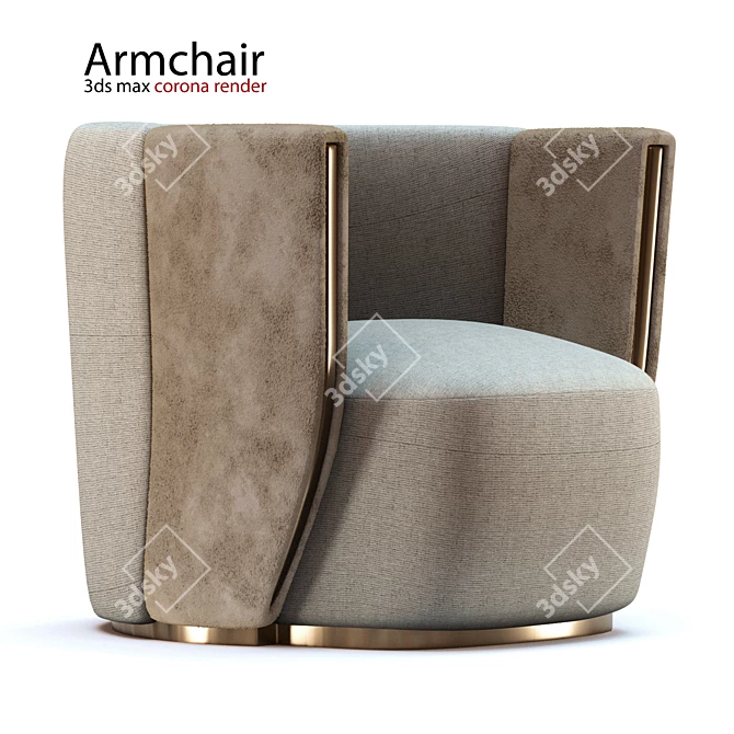 Elegant Classic Armchair 3D model image 1