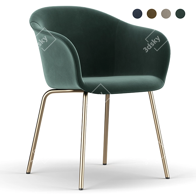 Elegant Elefy Dining Chair: Comfort, Style, Quality 3D model image 1