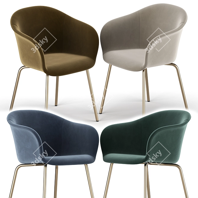 Elegant Elefy Dining Chair: Comfort, Style, Quality 3D model image 2
