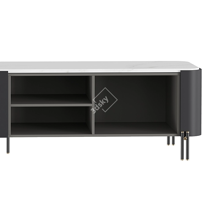 Elegant Bamboo TV Stand 3D model image 3