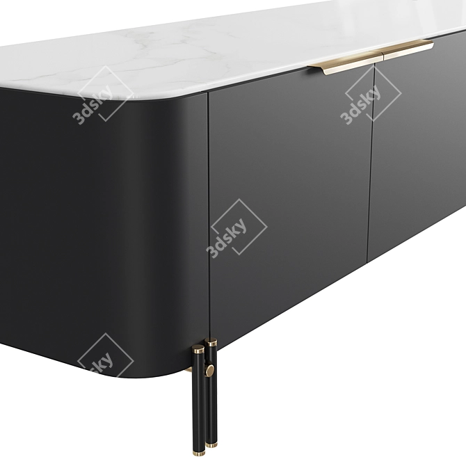 Elegant Bamboo TV Stand 3D model image 4