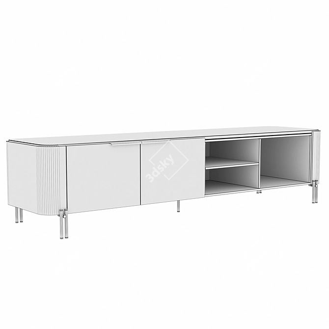 Elegant Bamboo TV Stand 3D model image 5