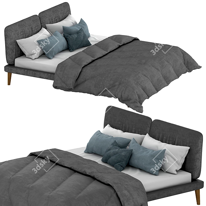 Modern Bed_01: Versatile Furniture Solution 3D model image 1