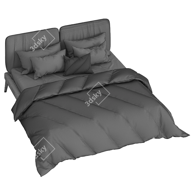 Modern Bed_01: Versatile Furniture Solution 3D model image 3
