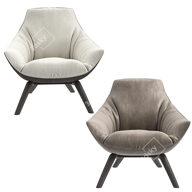 Contemporary Comfort: Florentia Armchair 3D model image 3