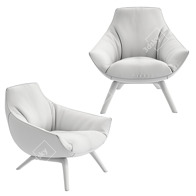 Contemporary Comfort: Florentia Armchair 3D model image 5