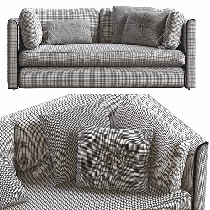 Hackney 2-Seater Sofa by HAY 3D model image 5