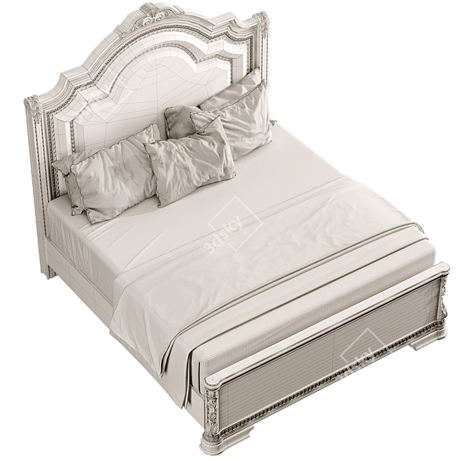 Regal Bliss Queen Sleigh Bed 3D model image 7