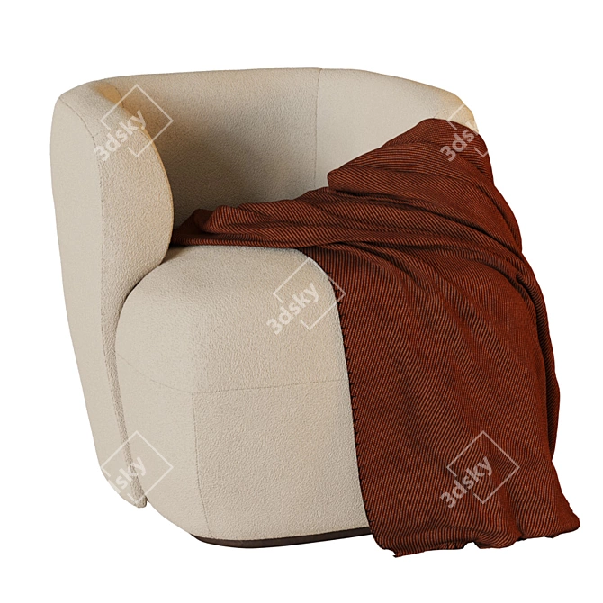Cozy Bouclette Nidou Armchair: Ultimate Comfort 3D model image 1