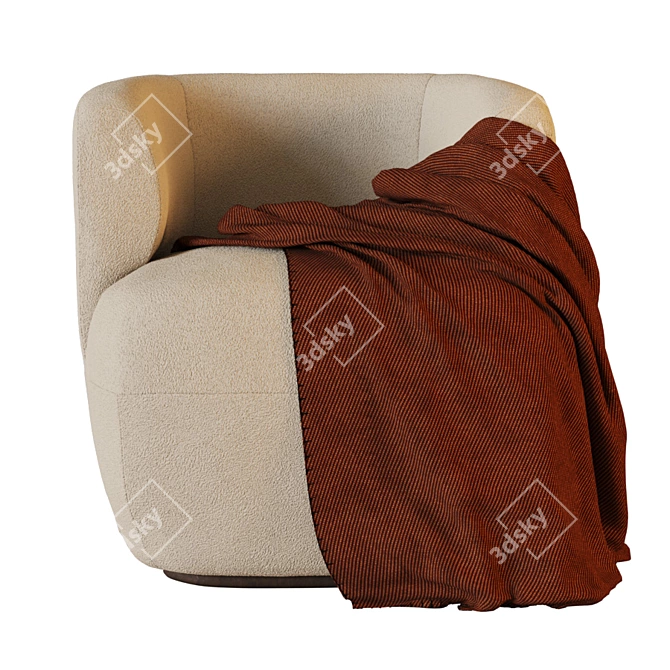 Cozy Bouclette Nidou Armchair: Ultimate Comfort 3D model image 2