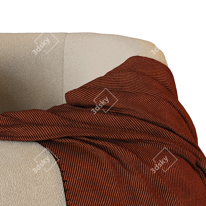 Cozy Bouclette Nidou Armchair: Ultimate Comfort 3D model image 4