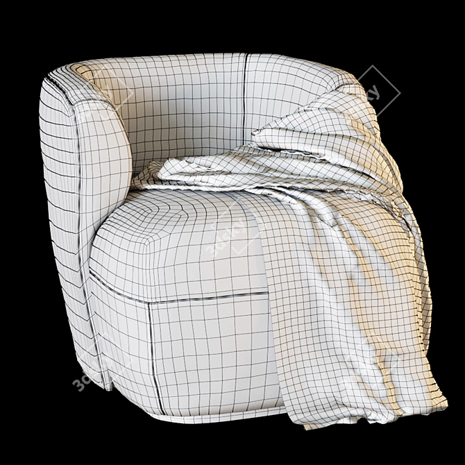 Cozy Bouclette Nidou Armchair: Ultimate Comfort 3D model image 5