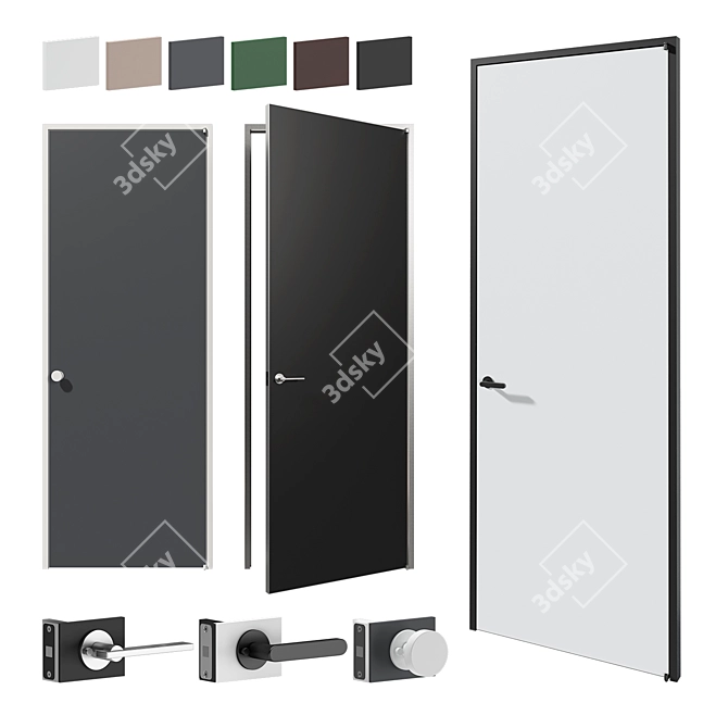 Modern Aladin Swing Plain 06: Elegant Doors by Glas Italia 3D model image 1