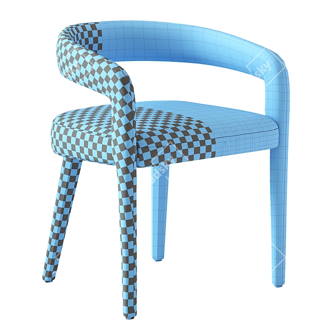 Lisette White Dining Chair - Stain & Spill-Resistant Fabric 3D model image 6