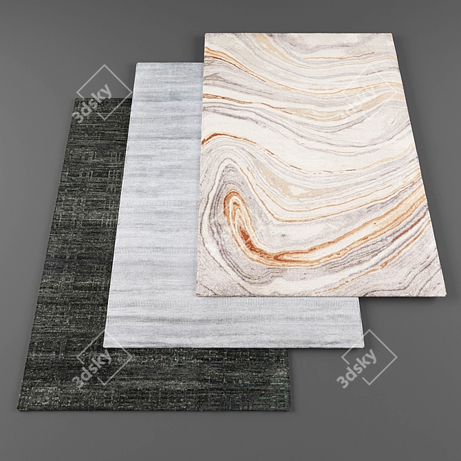 Modern Rugs Set - High-Res Textures 3D model image 1