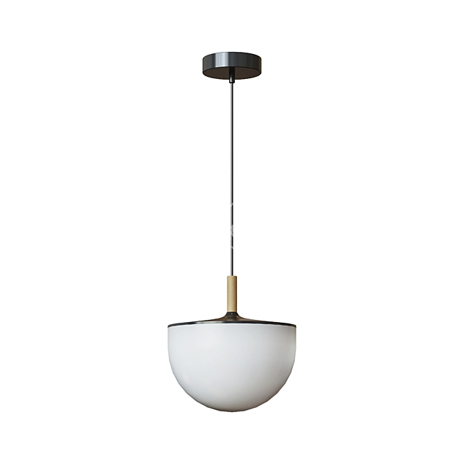 Neda Pendant Lamp: Scandinavian Style in White and Gold 3D model image 1