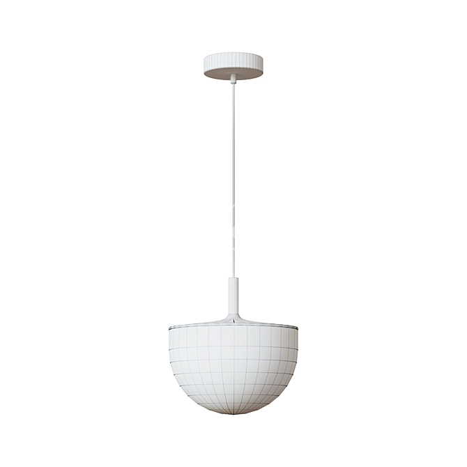 Neda Pendant Lamp: Scandinavian Style in White and Gold 3D model image 2