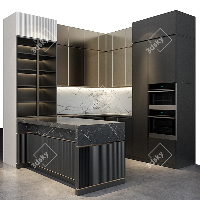 Complete Kitchen Set 59: Stylish and Functional 3D model image 3