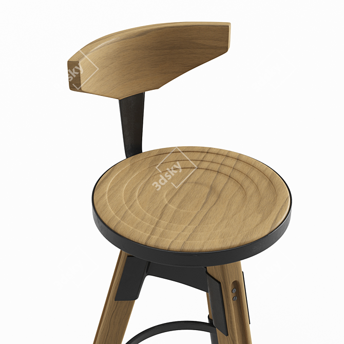 Sleek Turbo Stool 3D model image 3