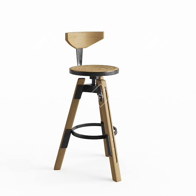 Sleek Turbo Stool 3D model image 5