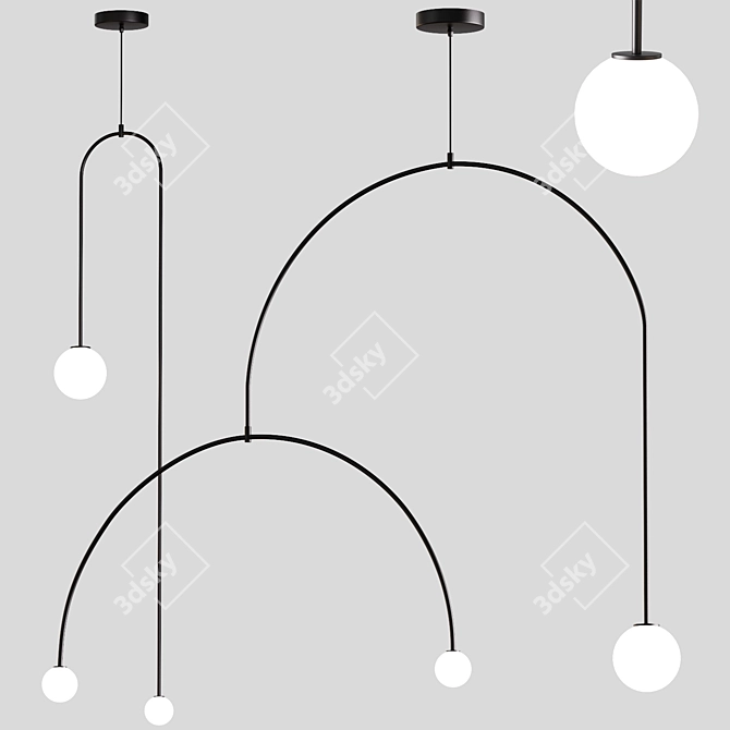 Modern Hanging Light Fixture - Elegant and Affordable 3D model image 1