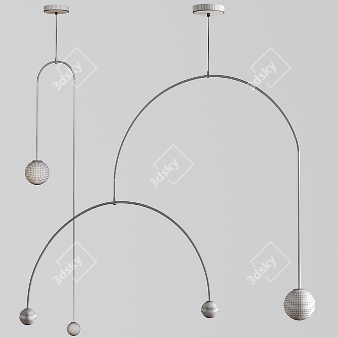 Modern Hanging Light Fixture - Elegant and Affordable 3D model image 2