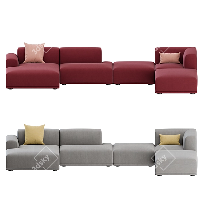 Muuto Connect Corner Sofa 02: Modern Modular Comfort 3D model image 4