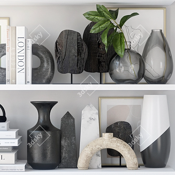 Stylish Decorative Shelves 3D model image 2