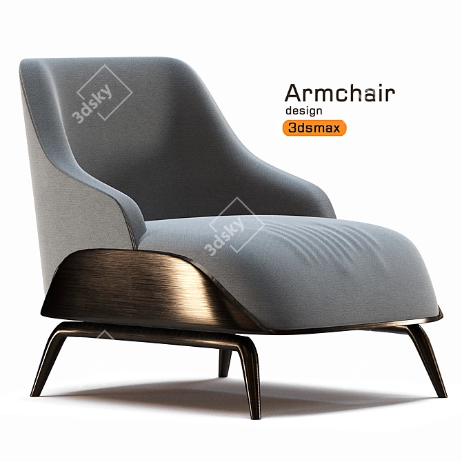 Elegant Brigid Armchair: Timeless Comfort 3D model image 1