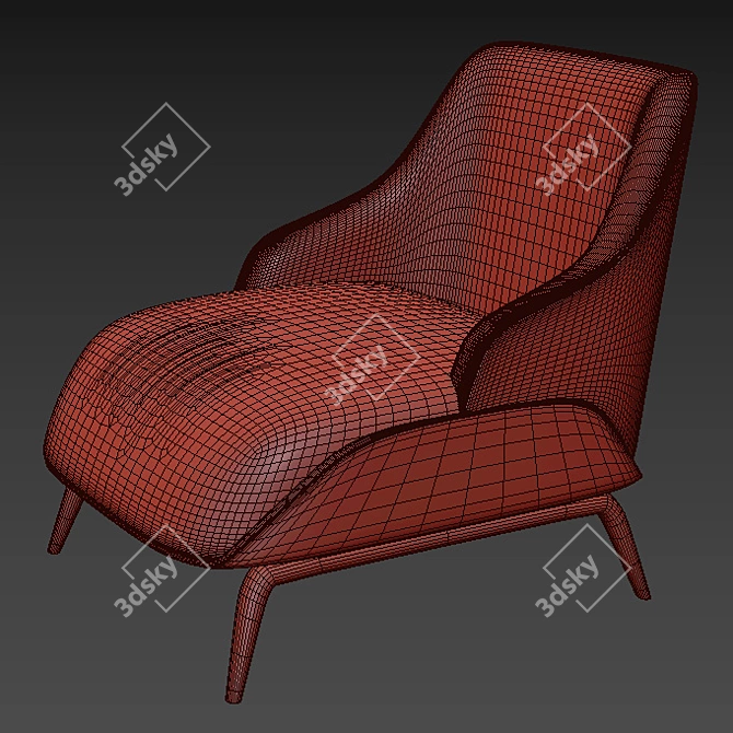 Elegant Brigid Armchair: Timeless Comfort 3D model image 3