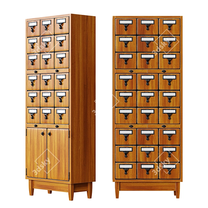 Versatile Library Cabinet: Space-Saving Solution 3D model image 1