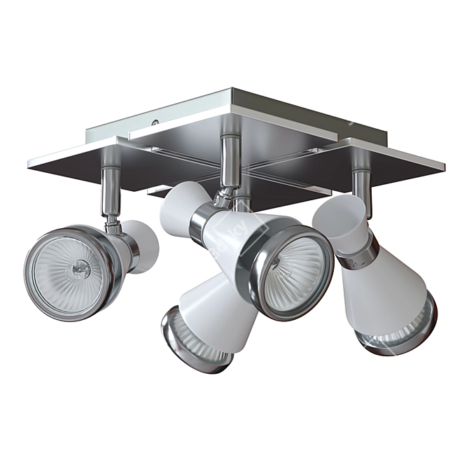 Modern Spot Set with Metal Finish 3D model image 7