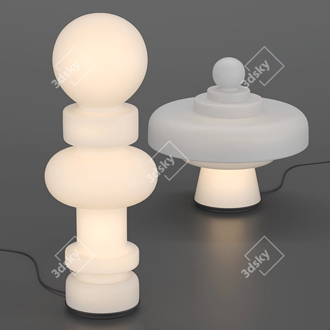 Title: Chess-inspired Lamps: Fontana Arte RE and REGINA 3D model image 3