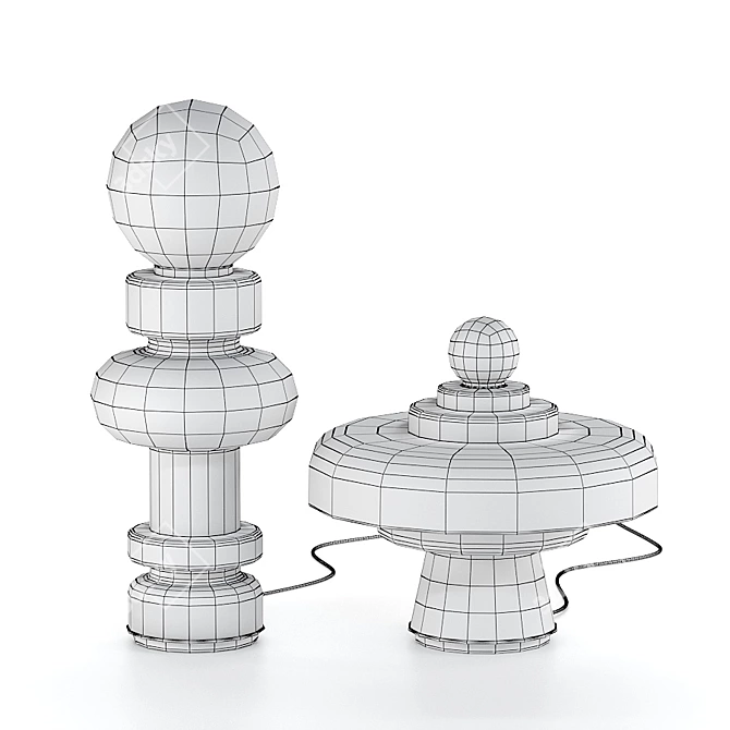 Title: Chess-inspired Lamps: Fontana Arte RE and REGINA 3D model image 4