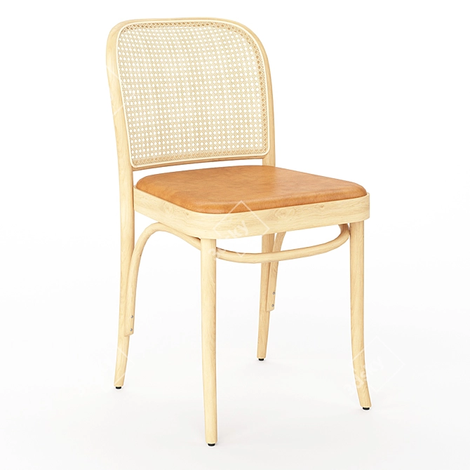 Hoffmann Cane Chair - Stylish and Versatile 3D model image 2
