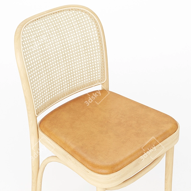 Hoffmann Cane Chair - Stylish and Versatile 3D model image 3