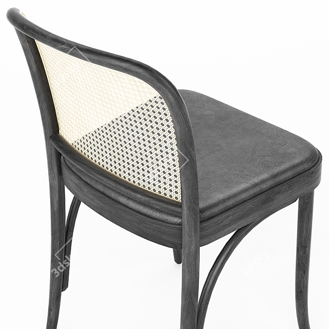 Hoffmann Cane Chair - Stylish and Versatile 3D model image 4