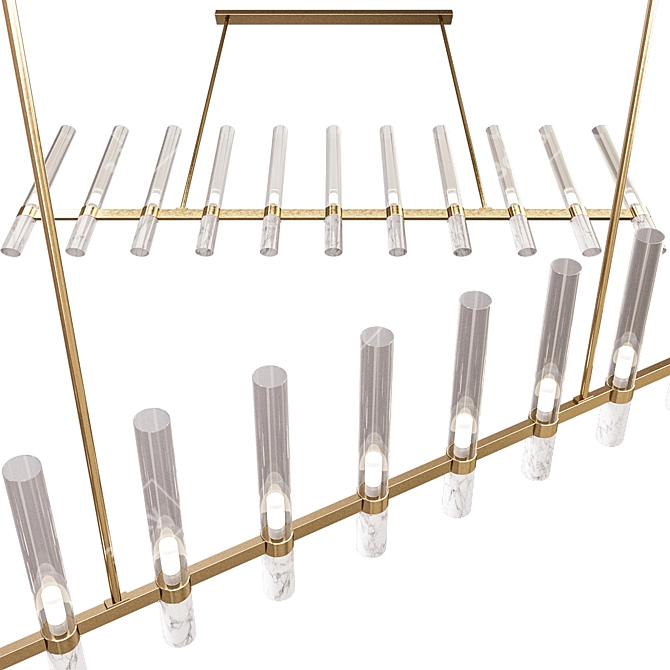 Marina Chandelier: Carrara Marble & Glass 3D model image 2