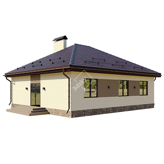 Geometric Roof Nightlight Cottage 3D model image 2