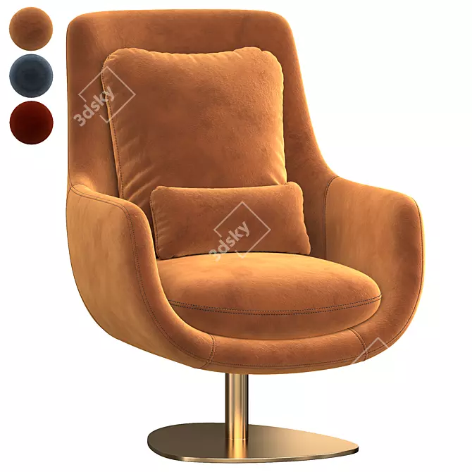 Elegant Elba Armchair: Stylish and Comfortable 3D model image 1