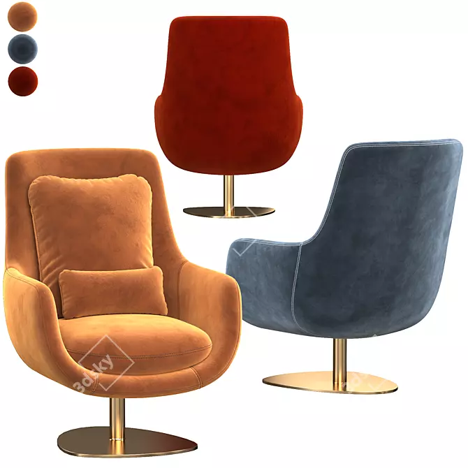 Elegant Elba Armchair: Stylish and Comfortable 3D model image 3