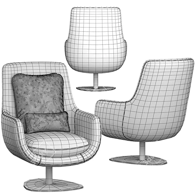 Elegant Elba Armchair: Stylish and Comfortable 3D model image 4